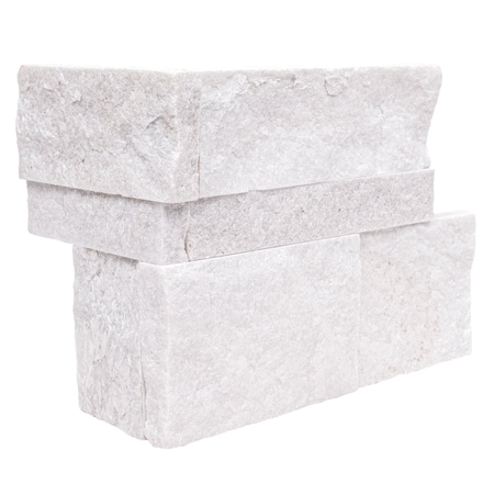 Msi Arctic White Splitface Ledger Corner 9'' x 18'' Quartzite Wall Tile, 4PK ZOR-PNL-0149